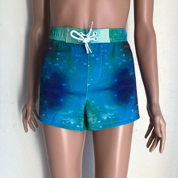 Guy Harvey Women’s Size L Tie-Dye Blue Shorts Dri-Fit Drawstring Elastic Waist - Picture 2 of 16